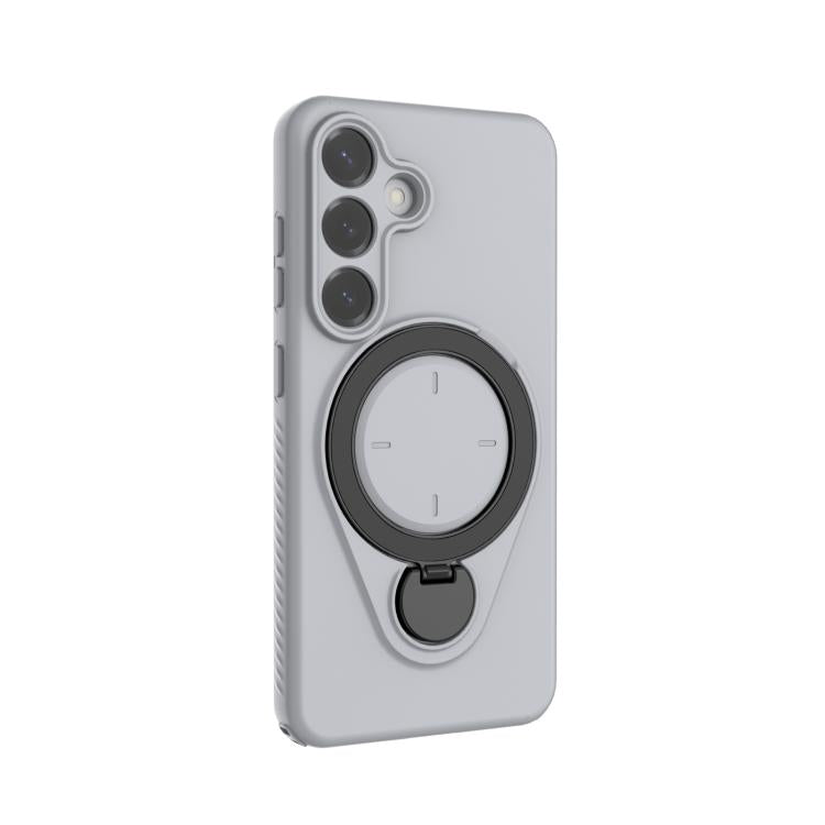 For Samsung Galaxy S25 5G Ring Shield MagSafe TPU Phone Case with 360 Degree Rotating Holder