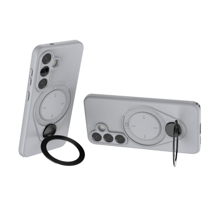 For Samsung Galaxy S25 5G Ring Shield MagSafe TPU Phone Case with 360 Degree Rotating Holder