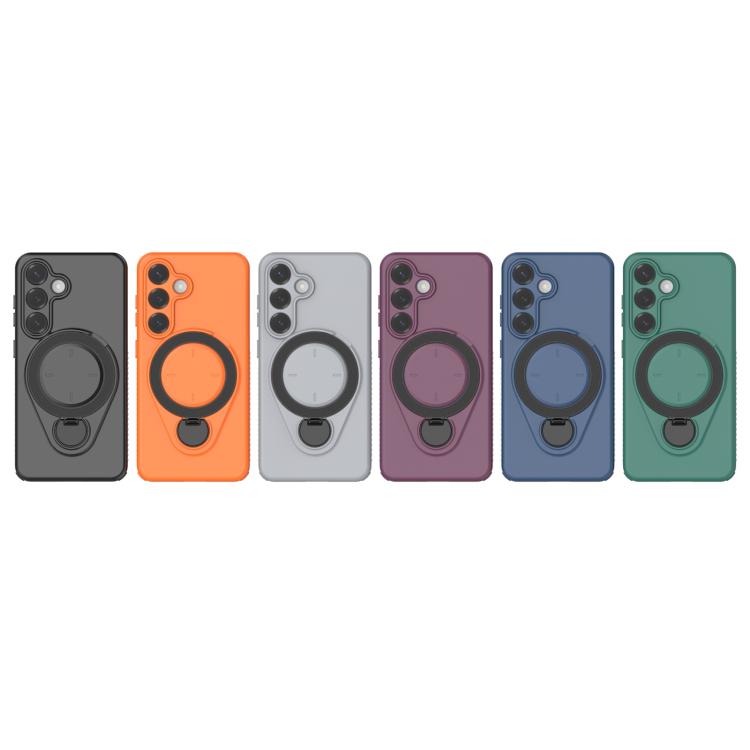 For Samsung Galaxy S25 5G Ring Shield MagSafe TPU Phone Case with 360 Degree Rotating Holder