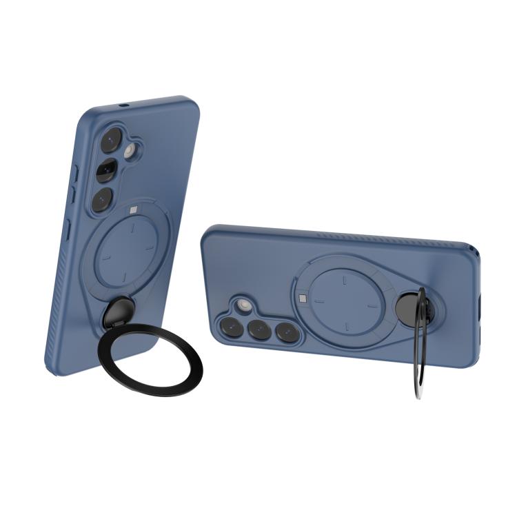 For Samsung Galaxy S25 5G Ring Shield MagSafe TPU Phone Case with 360 Degree Rotating Holder