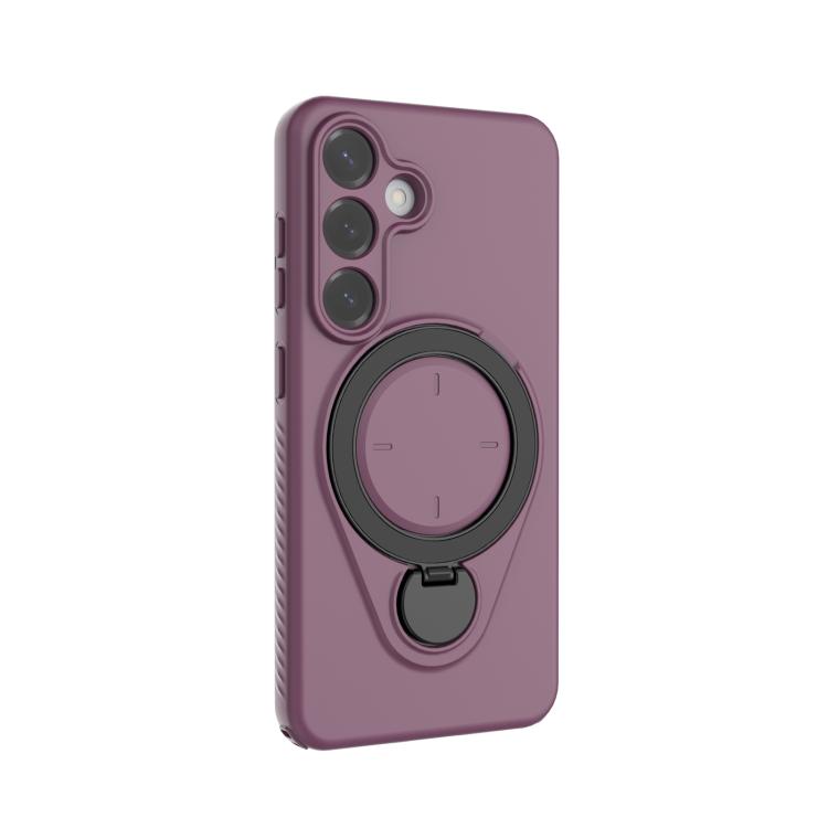 For Samsung Galaxy S25 5G Ring Shield MagSafe TPU Phone Case with 360 Degree Rotating Holder