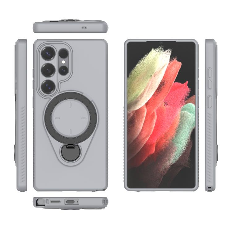 For Samsung Galaxy S25 Ultra 5G Ring Shield MagSafe TPU Phone Case with 360 Degree Rotating Holder
