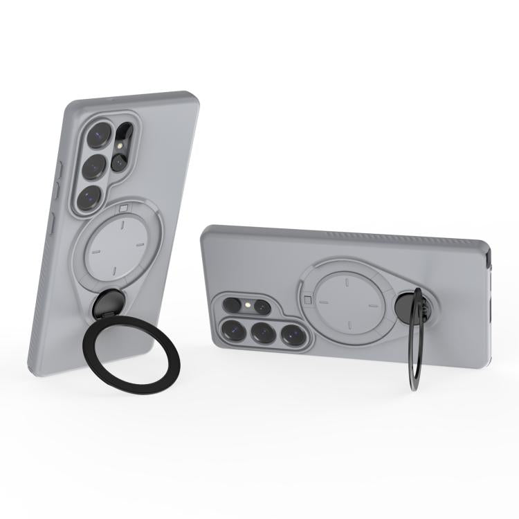 For Samsung Galaxy S25 Ultra 5G Ring Shield MagSafe TPU Phone Case with 360 Degree Rotating Holder