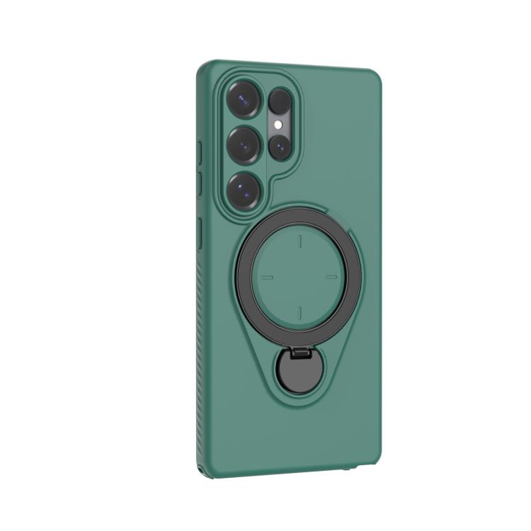 For Samsung Galaxy S25 Ultra 5G Ring Shield MagSafe TPU Phone Case with 360 Degree Rotating Holder