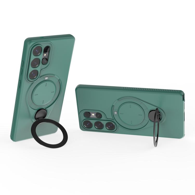 For Samsung Galaxy S25 Ultra 5G Ring Shield MagSafe TPU Phone Case with 360 Degree Rotating Holder