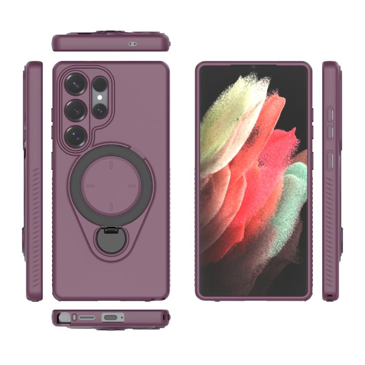For Samsung Galaxy S25 Ultra 5G Ring Shield MagSafe TPU Phone Case with 360 Degree Rotating Holder