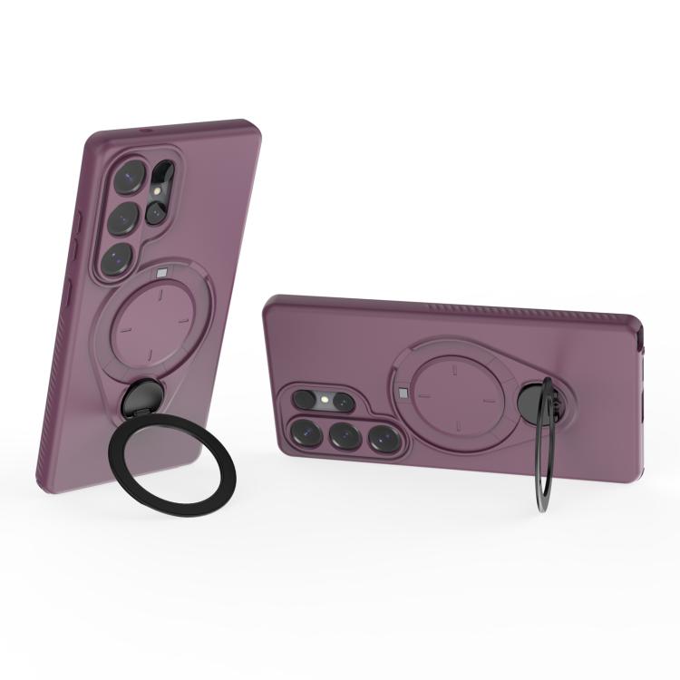 For Samsung Galaxy S25 Ultra 5G Ring Shield MagSafe TPU Phone Case with 360 Degree Rotating Holder