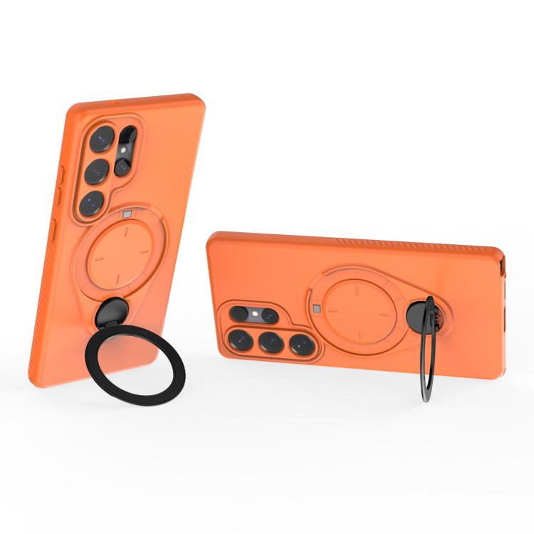 For Samsung Galaxy S25 Ultra 5G Ring Shield MagSafe TPU Phone Case with 360 Degree Rotating Holder