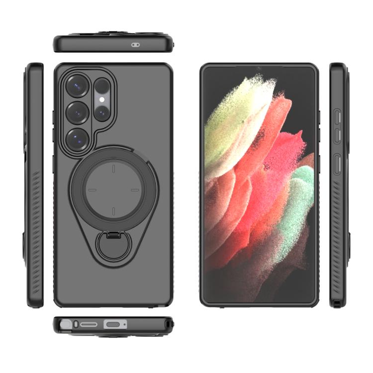 For Samsung Galaxy S25 Ultra 5G Ring Shield MagSafe TPU Phone Case with 360 Degree Rotating Holder