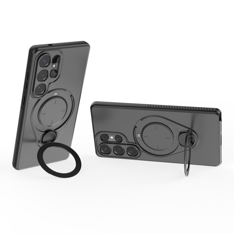 For Samsung Galaxy S25 Ultra 5G Ring Shield MagSafe TPU Phone Case with 360 Degree Rotating Holder