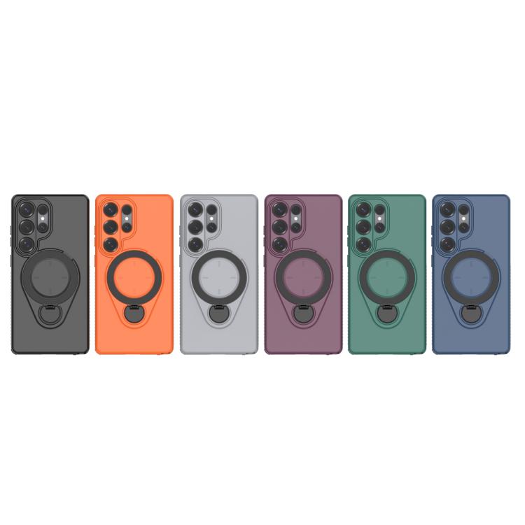 For Samsung Galaxy S25 Ultra 5G Ring Shield MagSafe TPU Phone Case with 360 Degree Rotating Holder
