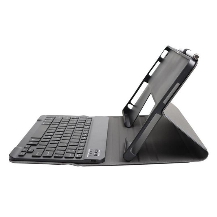For Lenovo Tab Plus 11.5 RGB Backlight Square Keycaps Bluetooth Keyboard Tablet Leather Case - Black