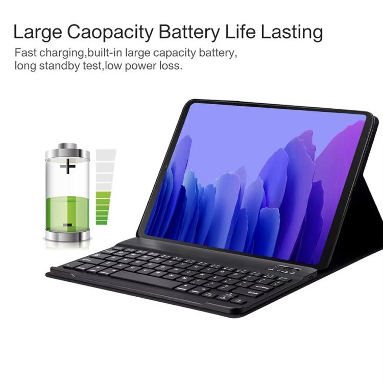 For Lenovo Tab Plus 11.5 RGB Backlight Square Keycaps Bluetooth Keyboard Tablet Leather Case - Black
