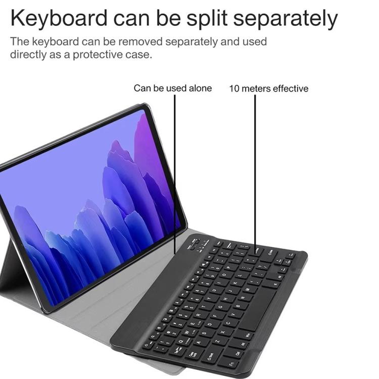 For Lenovo Tab Plus 11.5 RGB Backlight Square Keycaps Bluetooth Keyboard Tablet Leather Case - Black