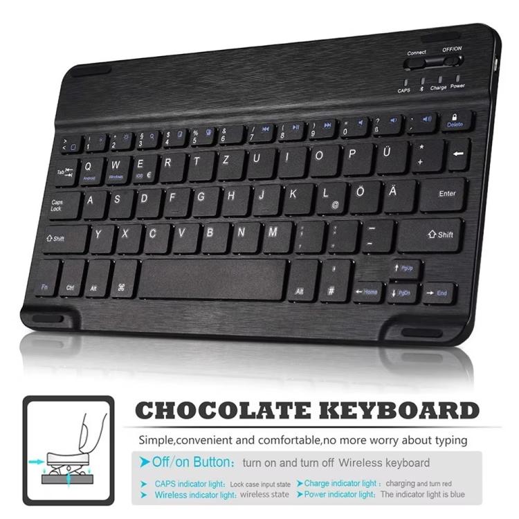 For Lenovo Tab Plus 11.5 RGB Backlight Square Keycaps Bluetooth Keyboard Tablet Leather Case - Black