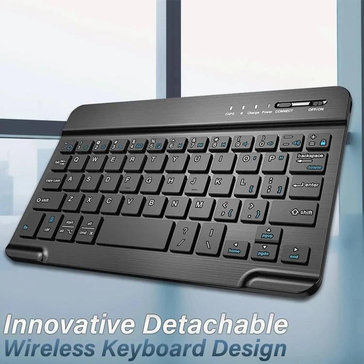 For Lenovo Tab M9 Detachable Wireless Bluetooth Keyboard Tablet Leather Case - Black