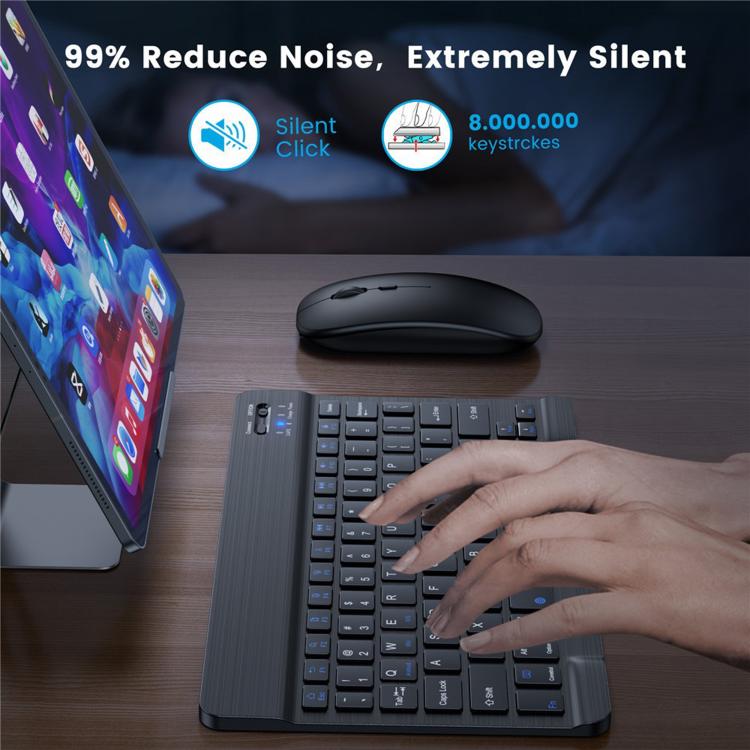 For Lenovo Tab M9 Detachable Wireless Bluetooth Keyboard Tablet Leather Case - Black