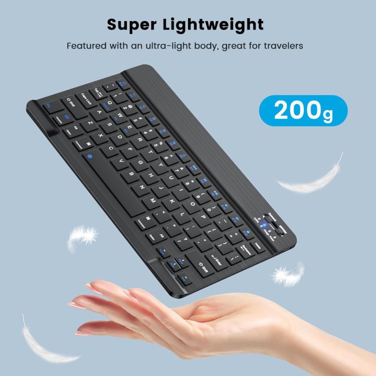 For Lenovo Tab M9 Detachable Wireless Bluetooth Keyboard Tablet Leather Case - Black