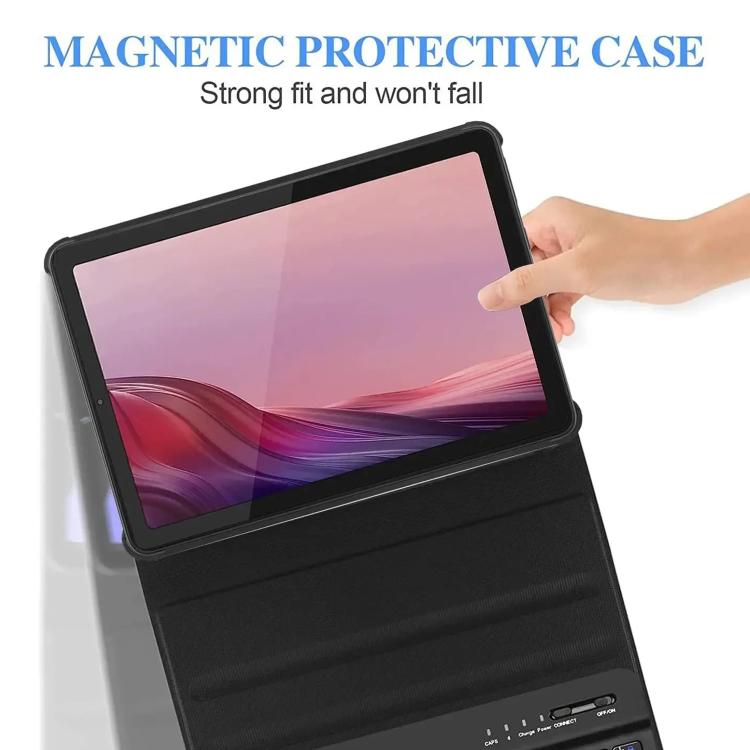 For Lenovo Tab M9 Detachable Wireless Bluetooth Keyboard Tablet Leather Case - Black