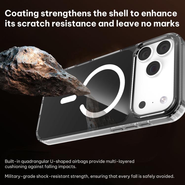 For iPhone 17 Pro Max Four-corner U-shaped Airbag Semi-transparent MagSafe Case