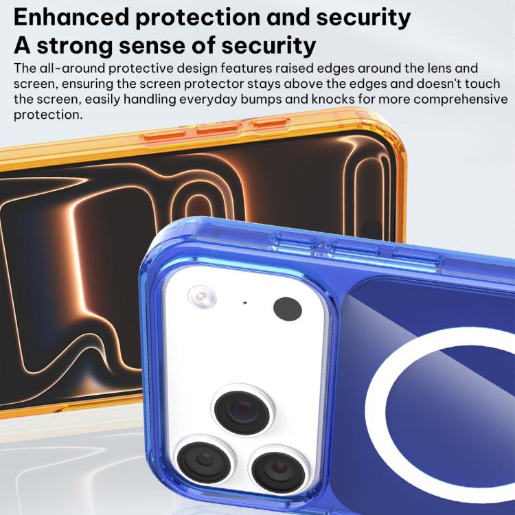 For iPhone 17 Pro Max Four-corner U-shaped Airbag Semi-transparent MagSafe Case