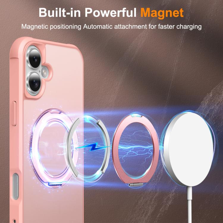 For iPhone 17 Skin-Feel Rotary Damping Bracket MagSafe Phone Case