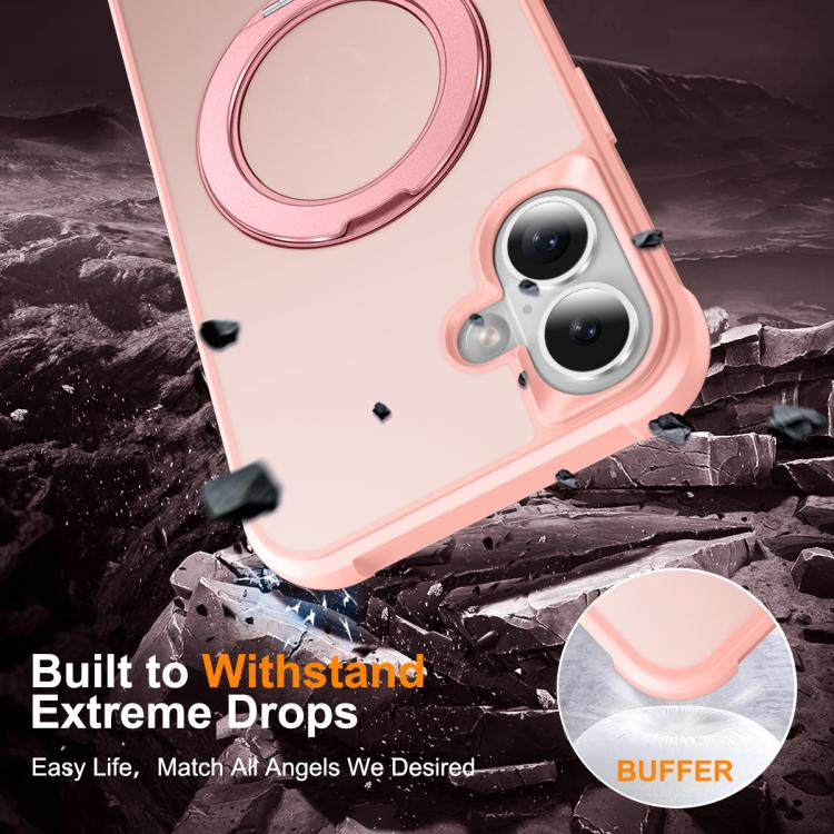 For iPhone 17 Skin-Feel Rotary Damping Bracket MagSafe Phone Case