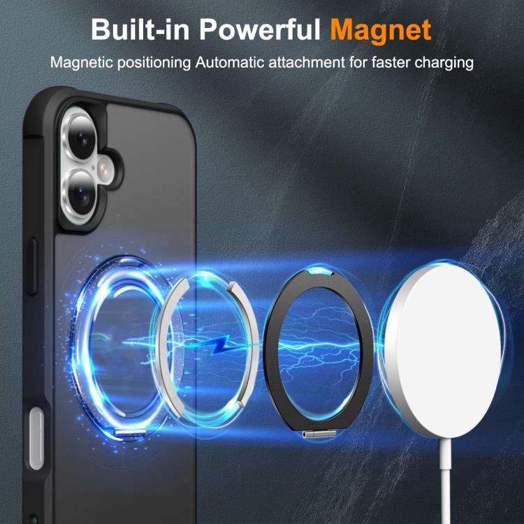 For iPhone 17 Skin-Feel Rotary Damping Bracket MagSafe Phone Case