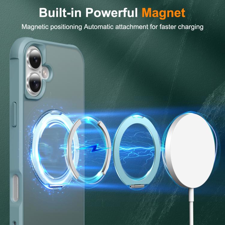 For iPhone 17 Skin-Feel Rotary Damping Bracket MagSafe Phone Case