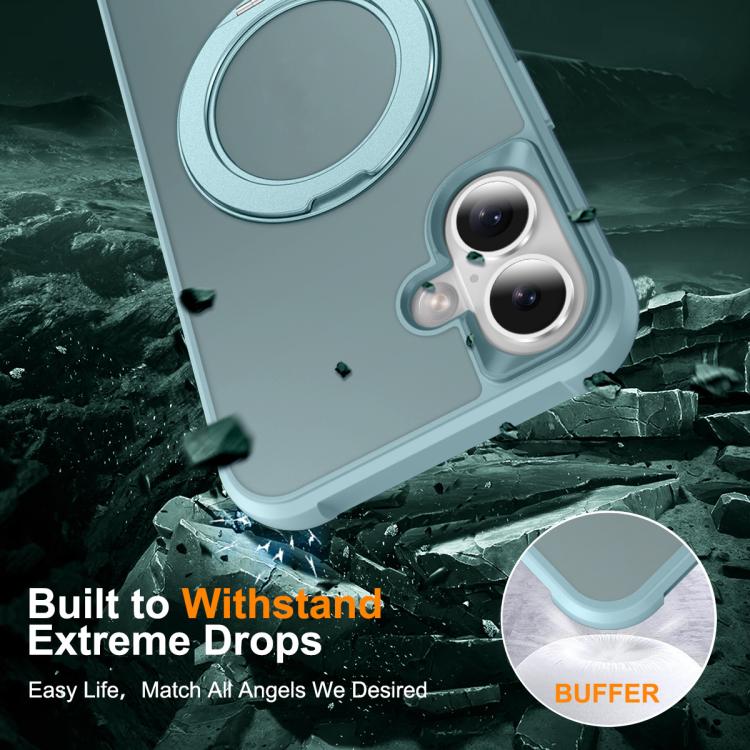 For iPhone 17 Skin-Feel Rotary Damping Bracket MagSafe Phone Case