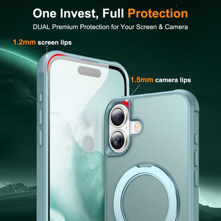 For iPhone 17 Skin-Feel Rotary Damping Bracket MagSafe Phone Case