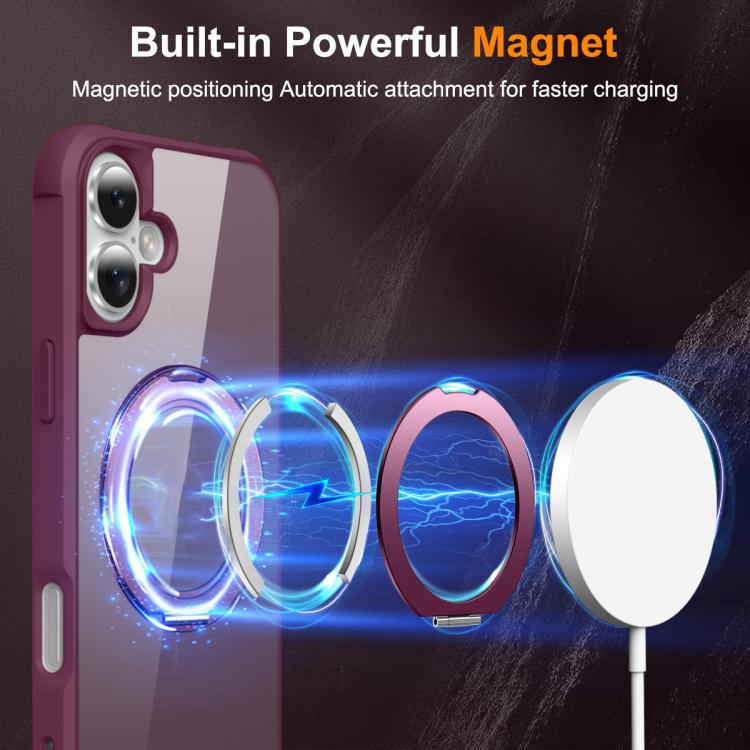 For iPhone 17 Skin-Feel Rotary Damping Bracket MagSafe Phone Case