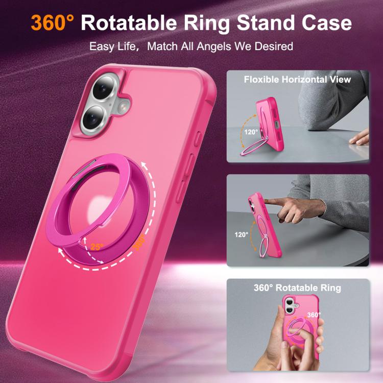 For iPhone 17 Skin-Feel Rotary Damping Bracket MagSafe Phone Case