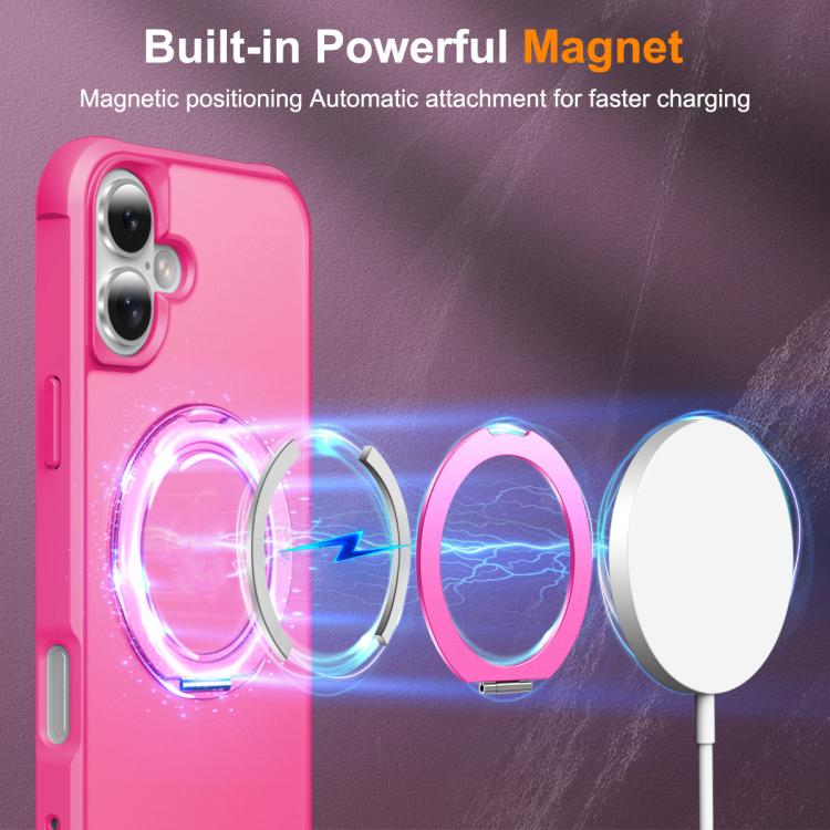 For iPhone 17 Skin-Feel Rotary Damping Bracket MagSafe Phone Case
