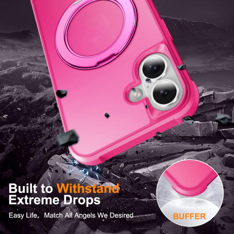For iPhone 17 Skin-Feel Rotary Damping Bracket MagSafe Phone Case