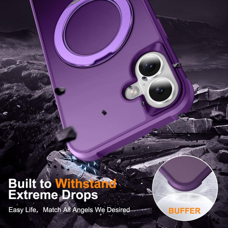 For iPhone 17 Skin-Feel Rotary Damping Bracket MagSafe Phone Case