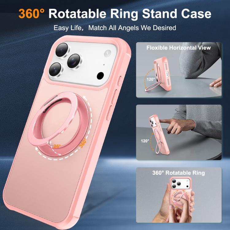 For iPhone 17 Pro Max Skin-Feel Rotary Damping Bracket MagSafe Phone Case
