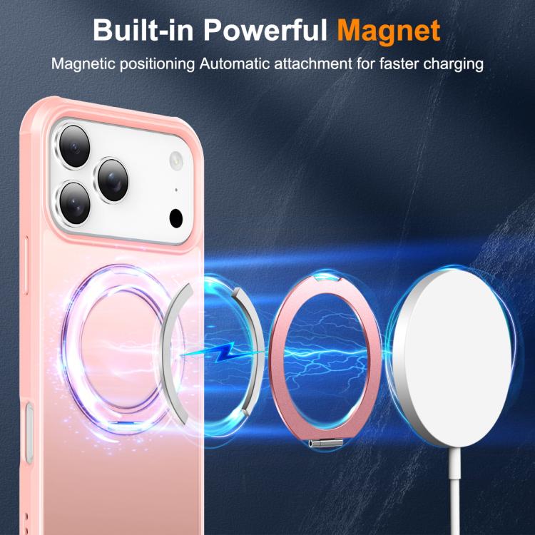 For iPhone 17 Pro Max Skin-Feel Rotary Damping Bracket MagSafe Phone Case