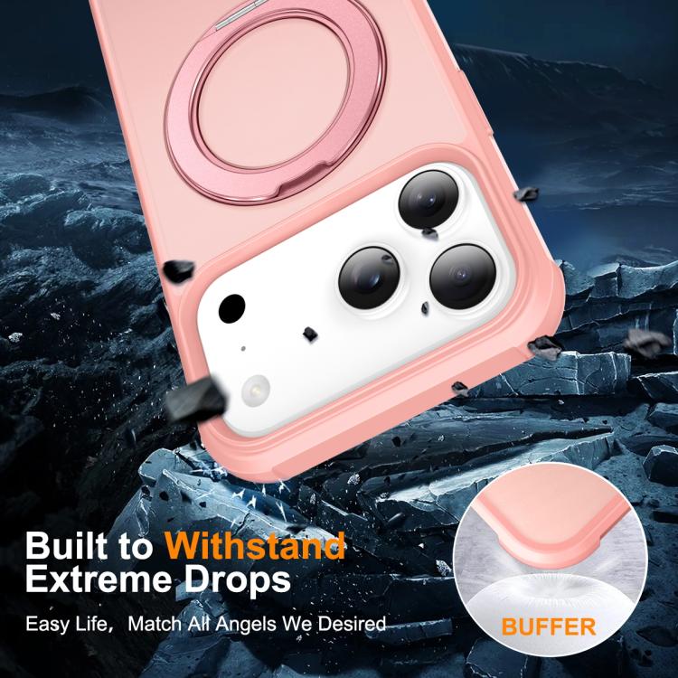 For iPhone 17 Pro Max Skin-Feel Rotary Damping Bracket MagSafe Phone Case