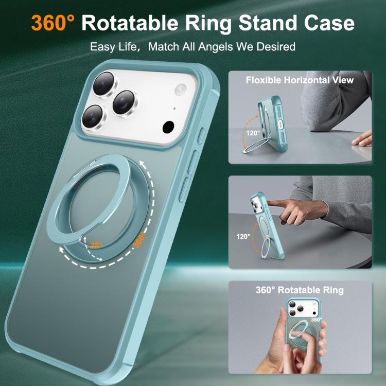 For iPhone 17 Pro Max Skin-Feel Rotary Damping Bracket MagSafe Phone Case