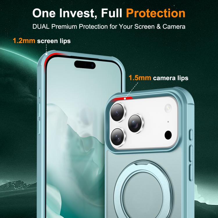 For iPhone 17 Pro Max Skin-Feel Rotary Damping Bracket MagSafe Phone Case