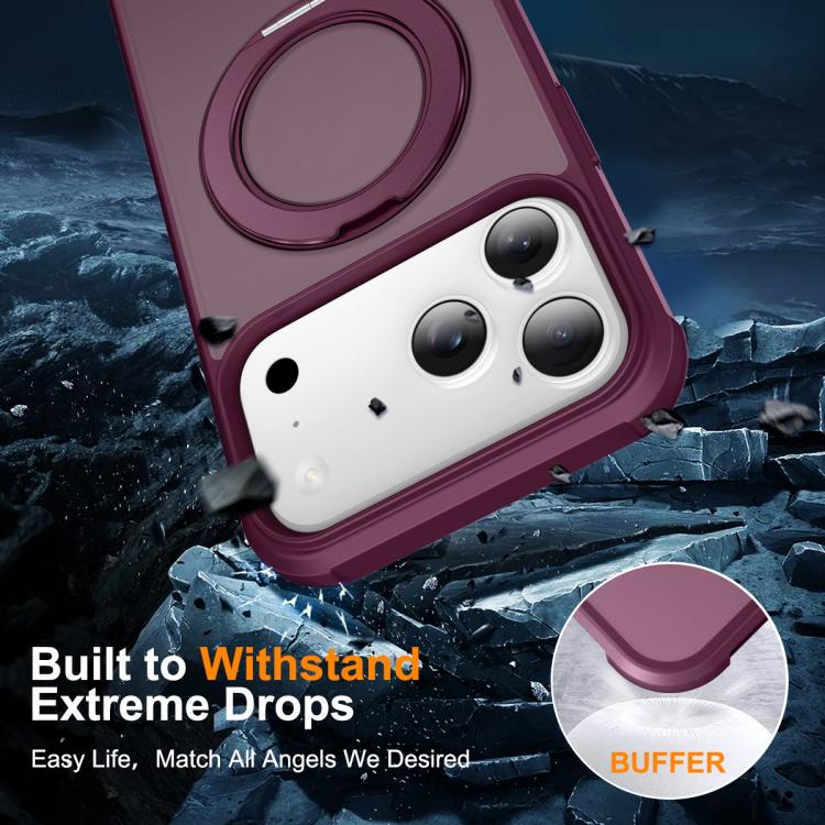 For iPhone 17 Pro Max Skin-Feel Rotary Damping Bracket MagSafe Phone Case