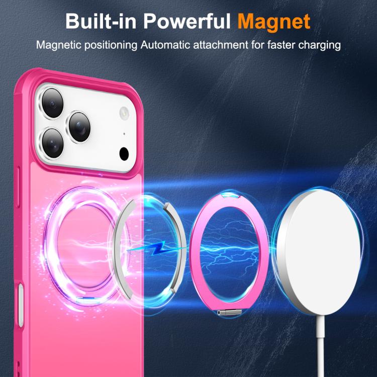 For iPhone 17 Pro Max Skin-Feel Rotary Damping Bracket MagSafe Phone Case