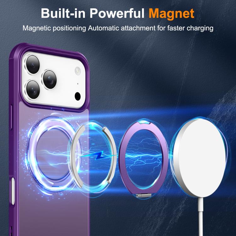 For iPhone 17 Pro Max Skin-Feel Rotary Damping Bracket MagSafe Phone Case