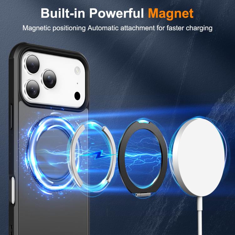 For iPhone 17 Pro Skin-Feel Rotary Damping Bracket MagSafe Phone Case