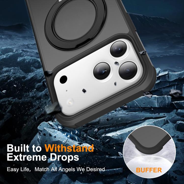 For iPhone 17 Pro Skin-Feel Rotary Damping Bracket MagSafe Phone Case
