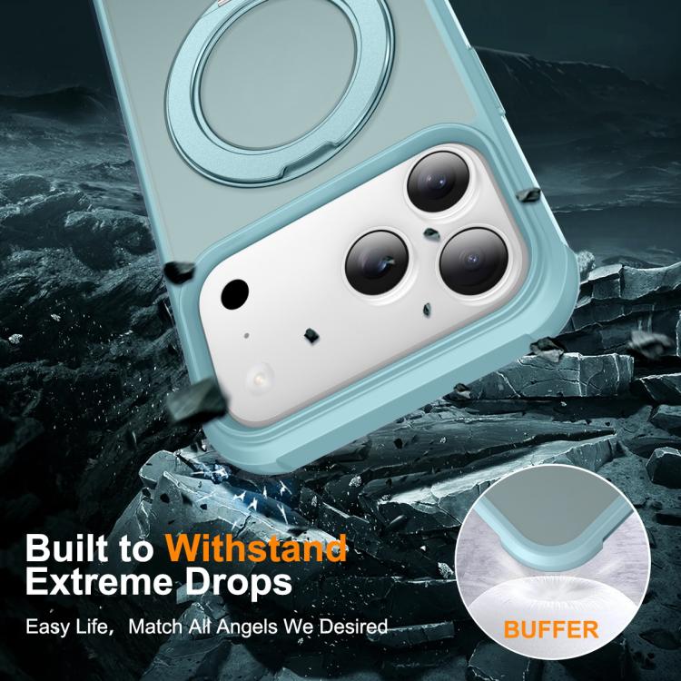 For iPhone 17 Pro Skin-Feel Rotary Damping Bracket MagSafe Phone Case