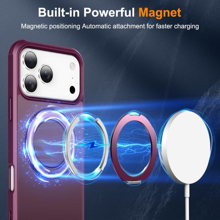 For iPhone 17 Pro Skin-Feel Rotary Damping Bracket MagSafe Phone Case