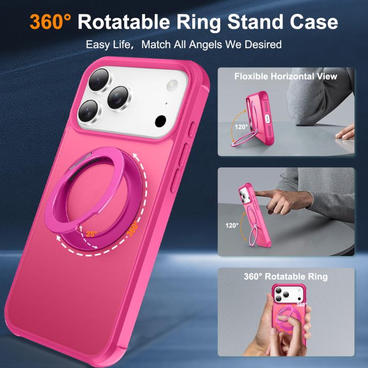 For iPhone 17 Pro Skin-Feel Rotary Damping Bracket MagSafe Phone Case