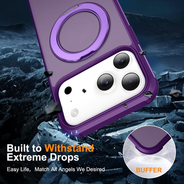 For iPhone 17 Pro Skin-Feel Rotary Damping Bracket MagSafe Phone Case